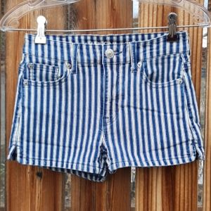 American eagle hi rise shortie jean shorts sz 0